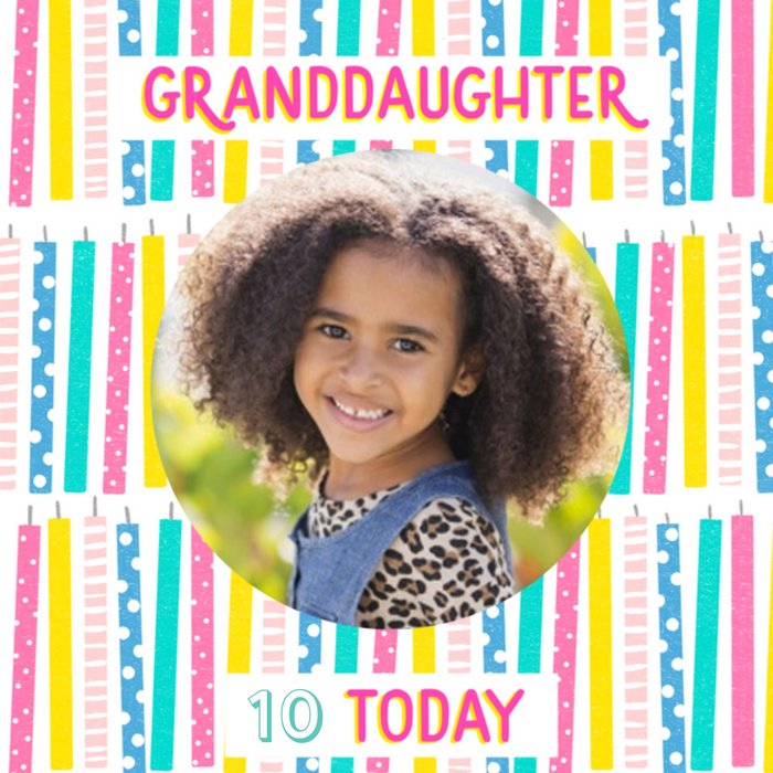 Granddaughter Candles Age Personalisation Photo Upload Birthday Card