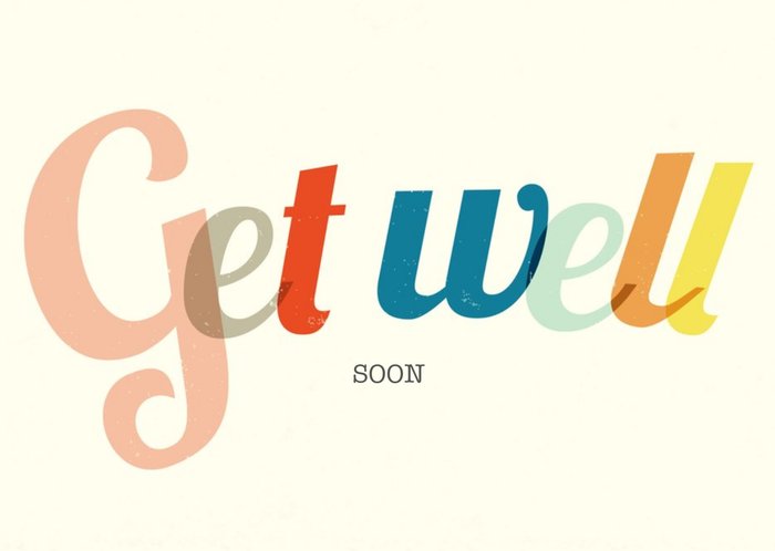 Colourful Letters Personalised Get Well Soon Card