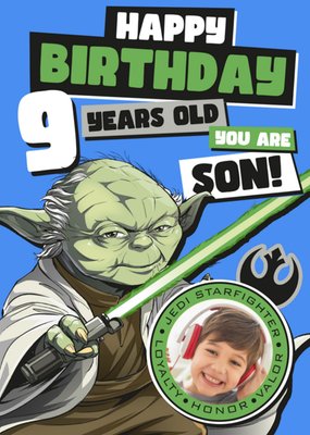 Star Wars Photo Upload Son's 9th Birthday Card