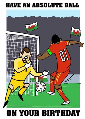 Wales Footballer Have An Absolute Ball Birthday Card