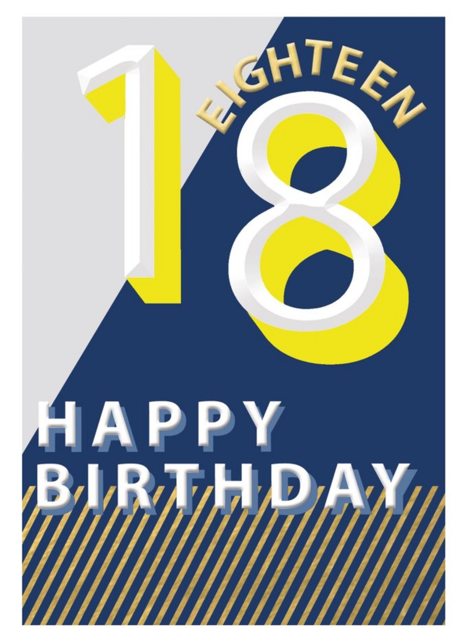 18 Happy Birthday Block Colour Card Ecard