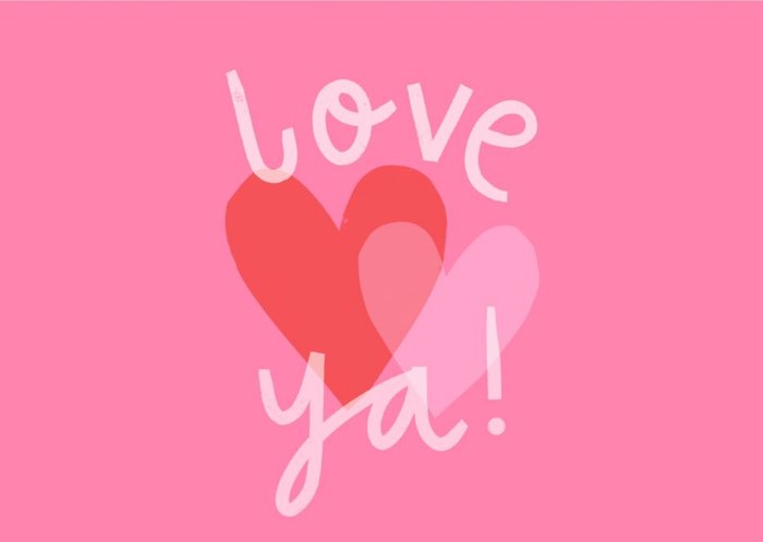 Love Ya Hearts Typographic Card