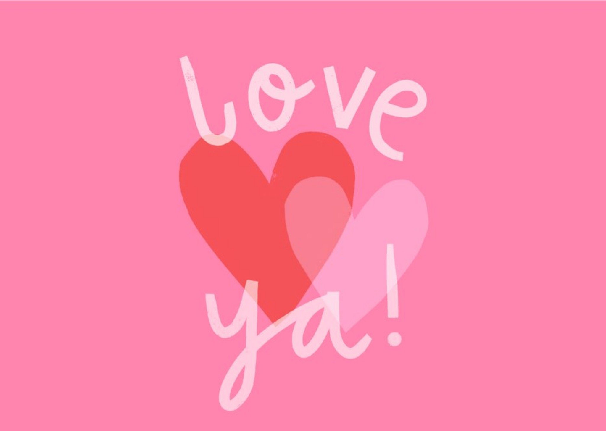 Love Ya Hearts Typographic Card Ecard