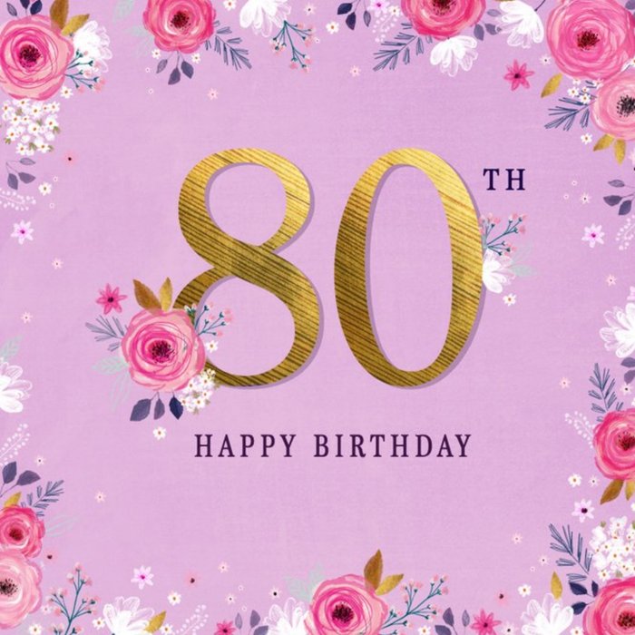 Typographic Design Floral On Your 60th Birthday Wishes Card | Moonpig