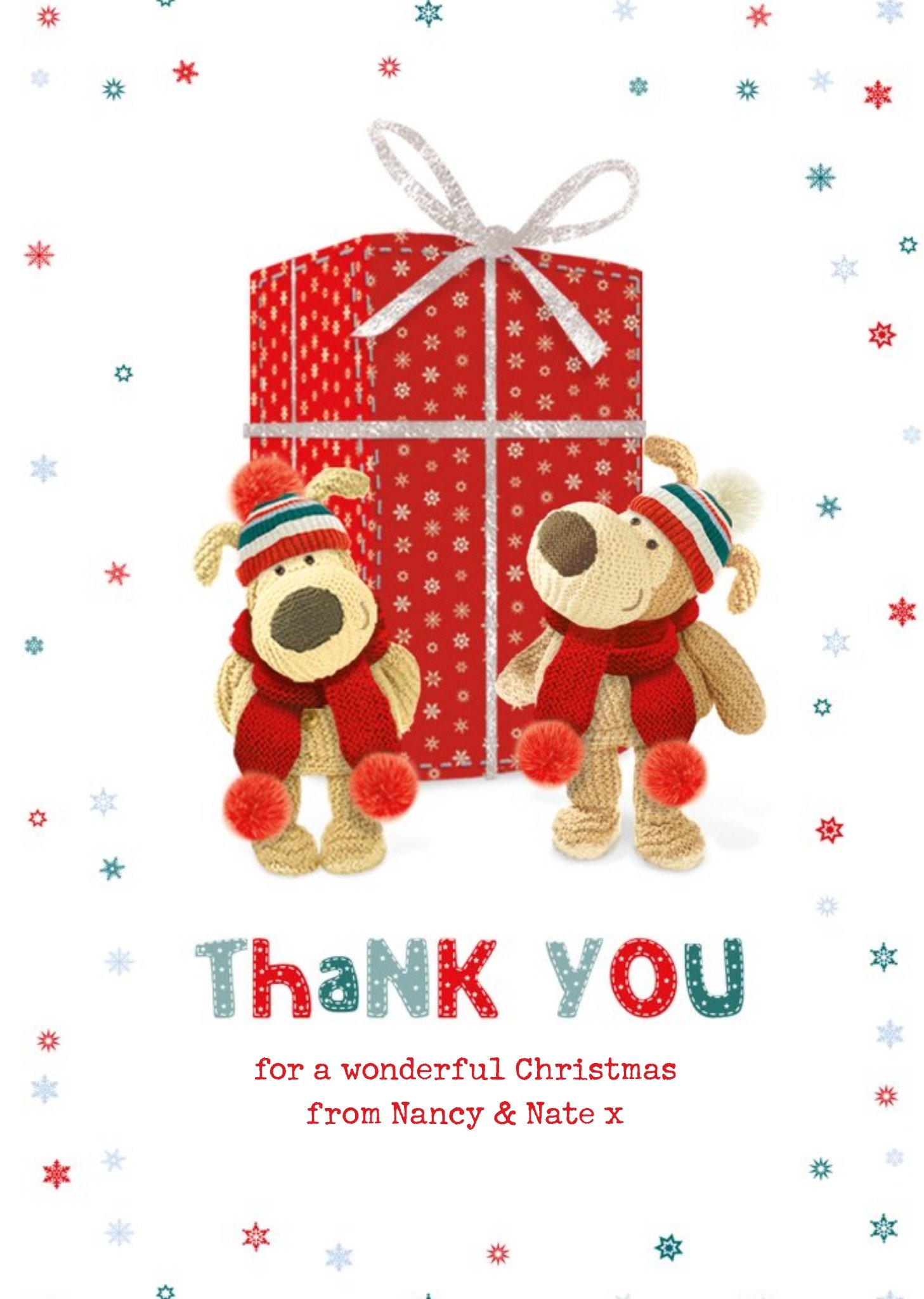 Boofle Thank You For A Wonderful Christmas Card, Large