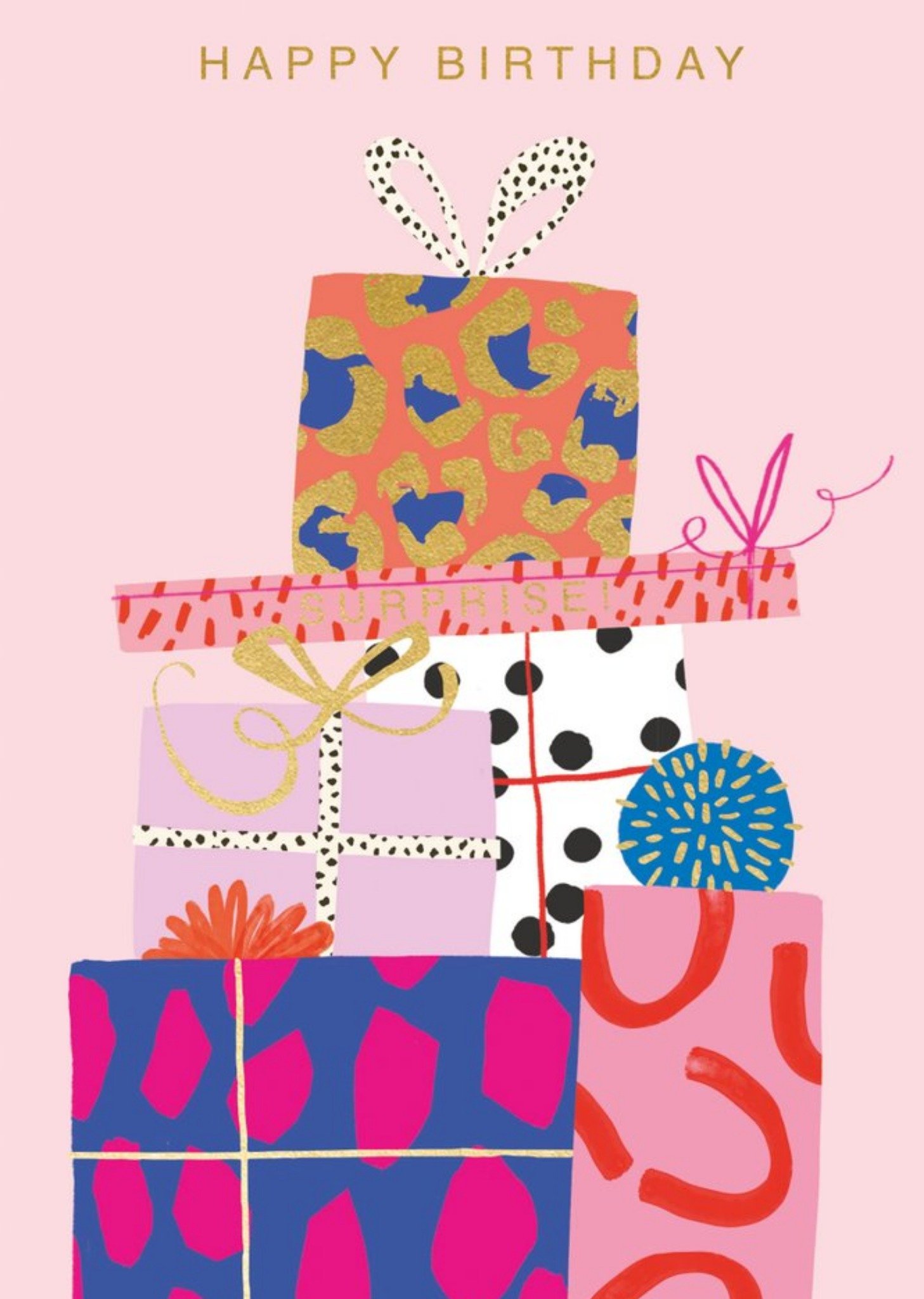 Moonpig Happy Birthday Colourful Presents Card Ecard