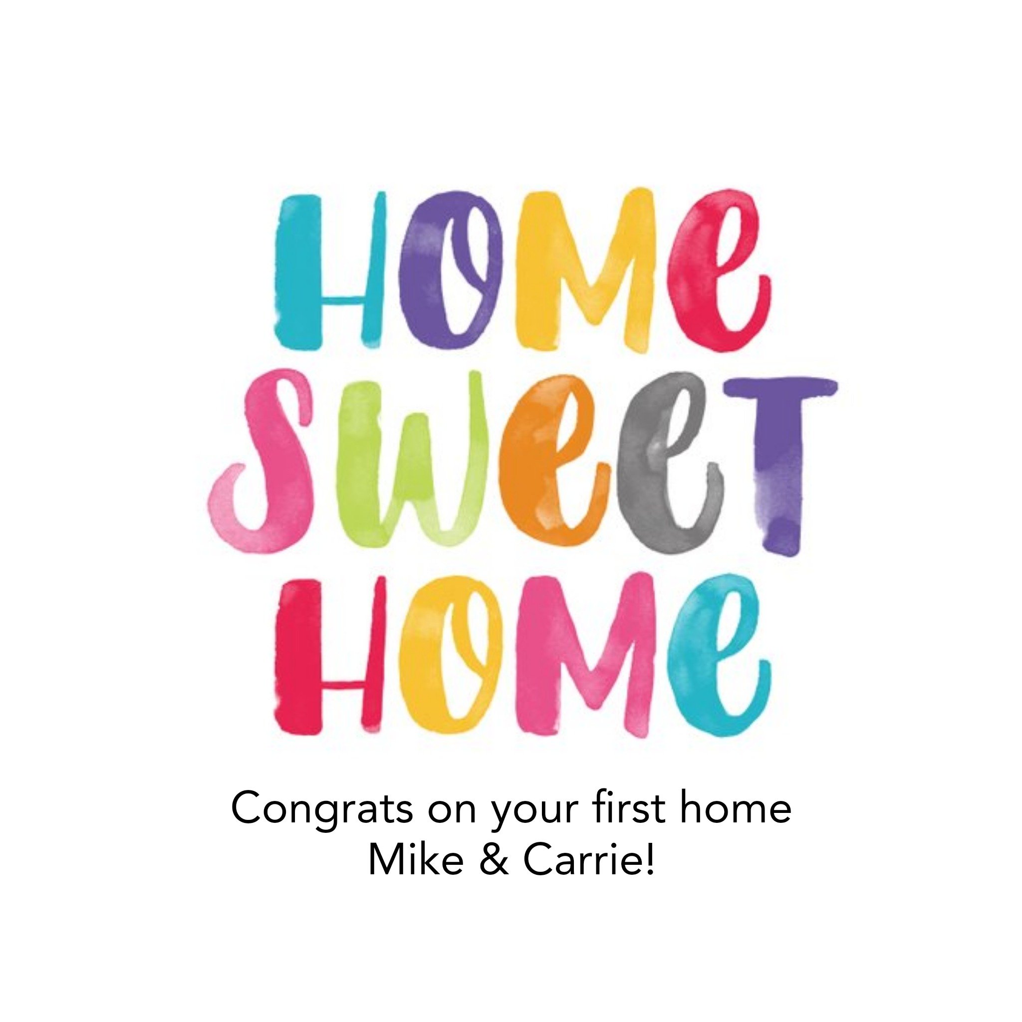 Moonpig New Home Card - Home Sweet Home, Square