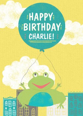 Flying Frog Personalised Birthday Card