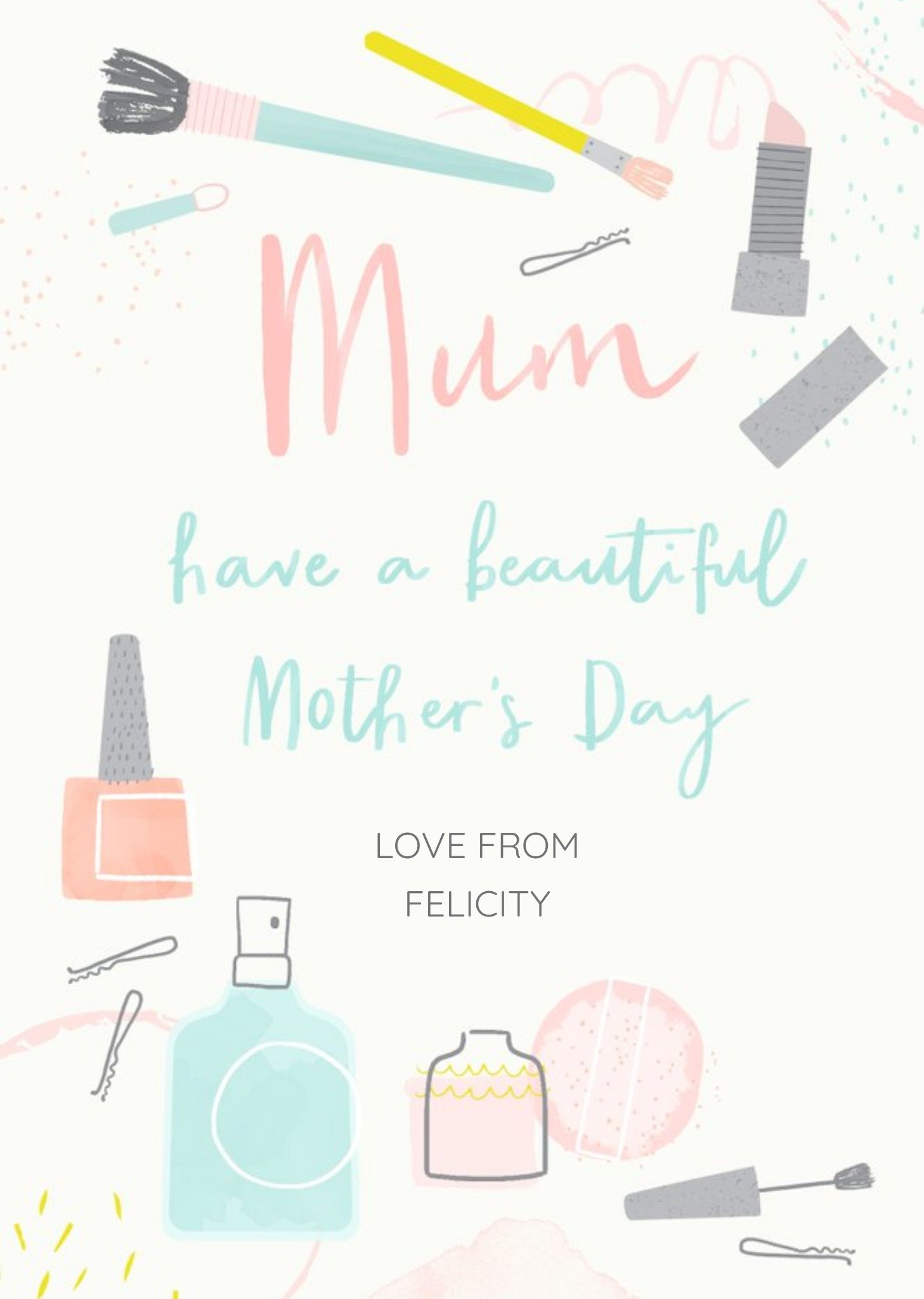 Moonpig Illustrated Beauty Products Have A Beautiful Mother's Day Card, Large