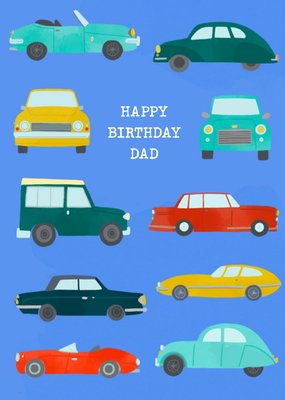 Illustrated Vintage Classic Cars Birthday Card