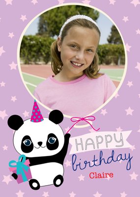 Cartoon Panda Personalised Happy Birthday Card