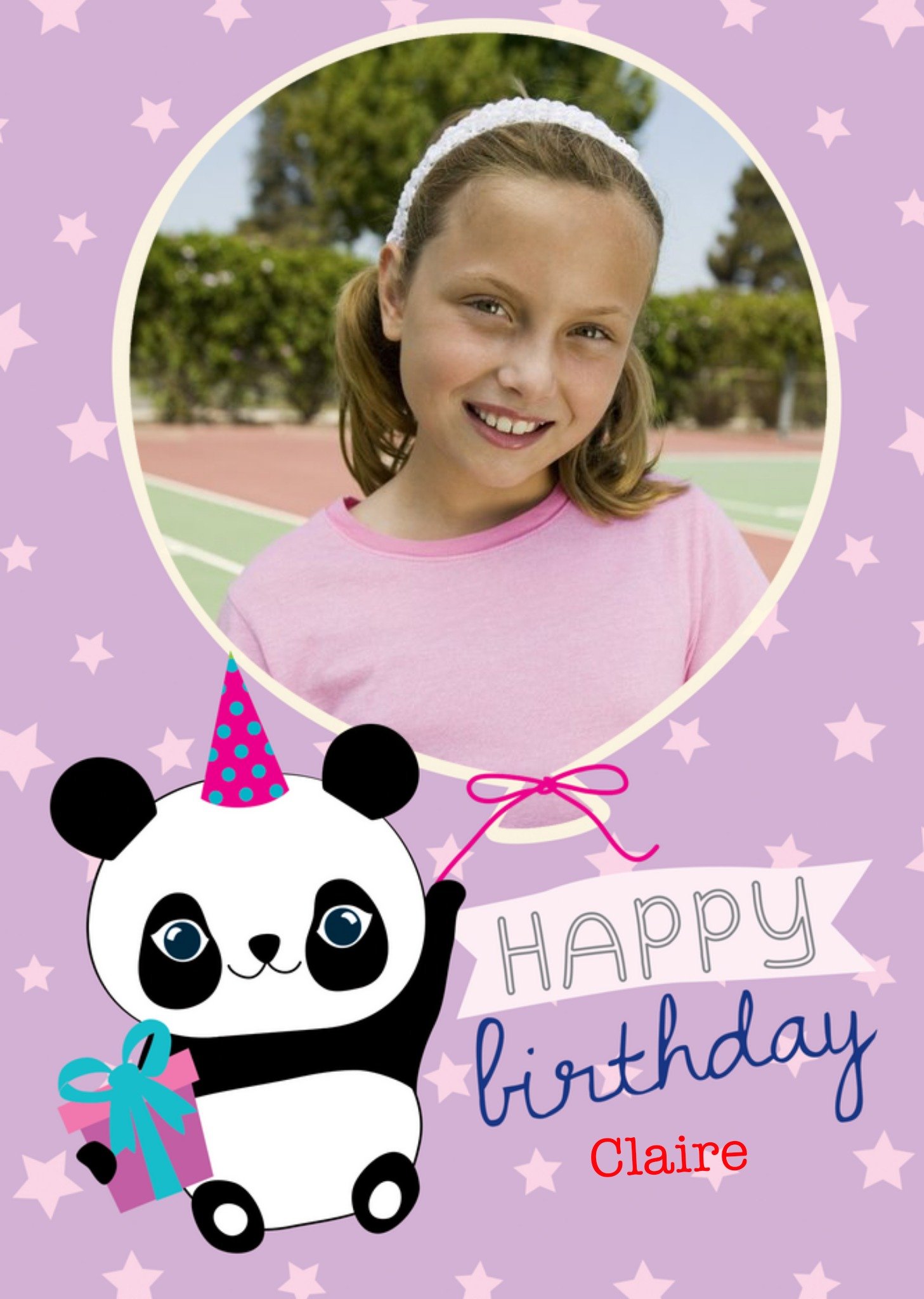 Moonpig Cartoon Panda Personalised Happy Birthday Card Ecard