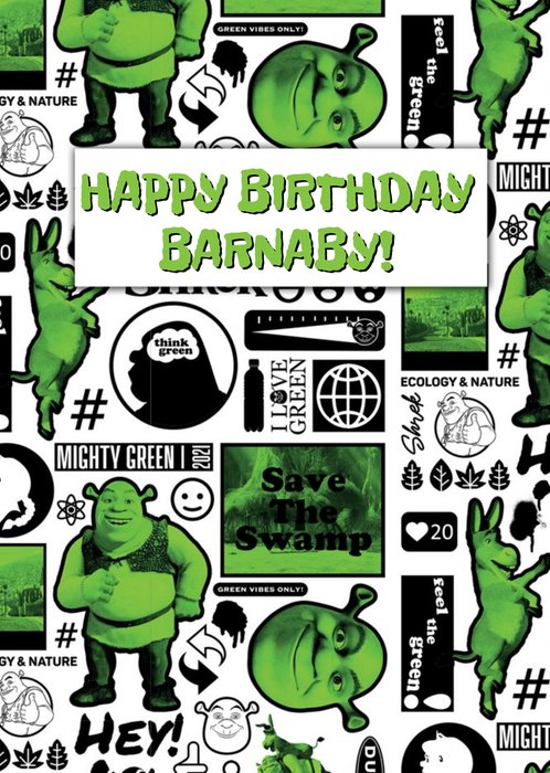 Shrek Mighty Green Save The Swamp Birthday Card