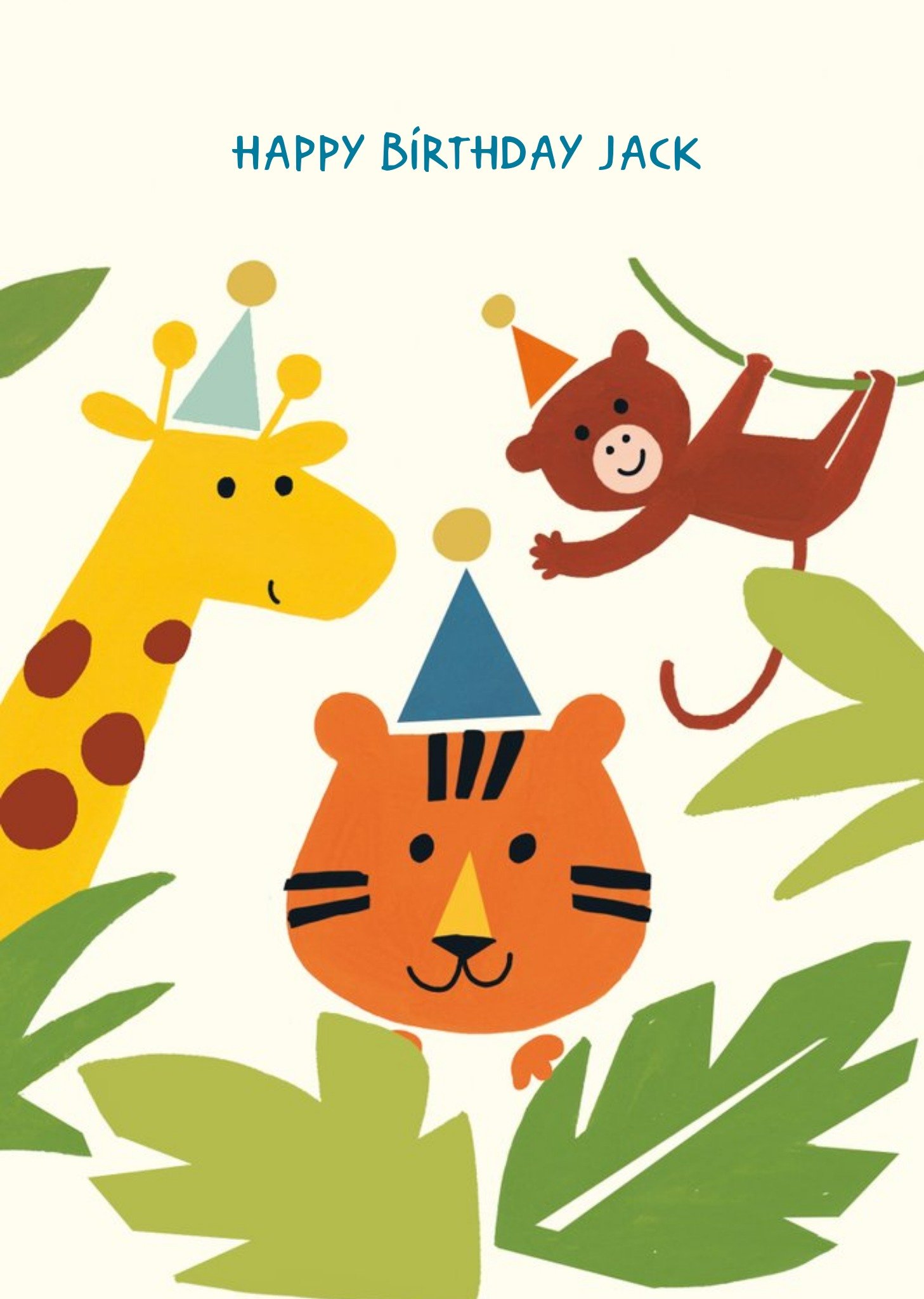 Moonpig Jungle Animals Birthday Card, Large