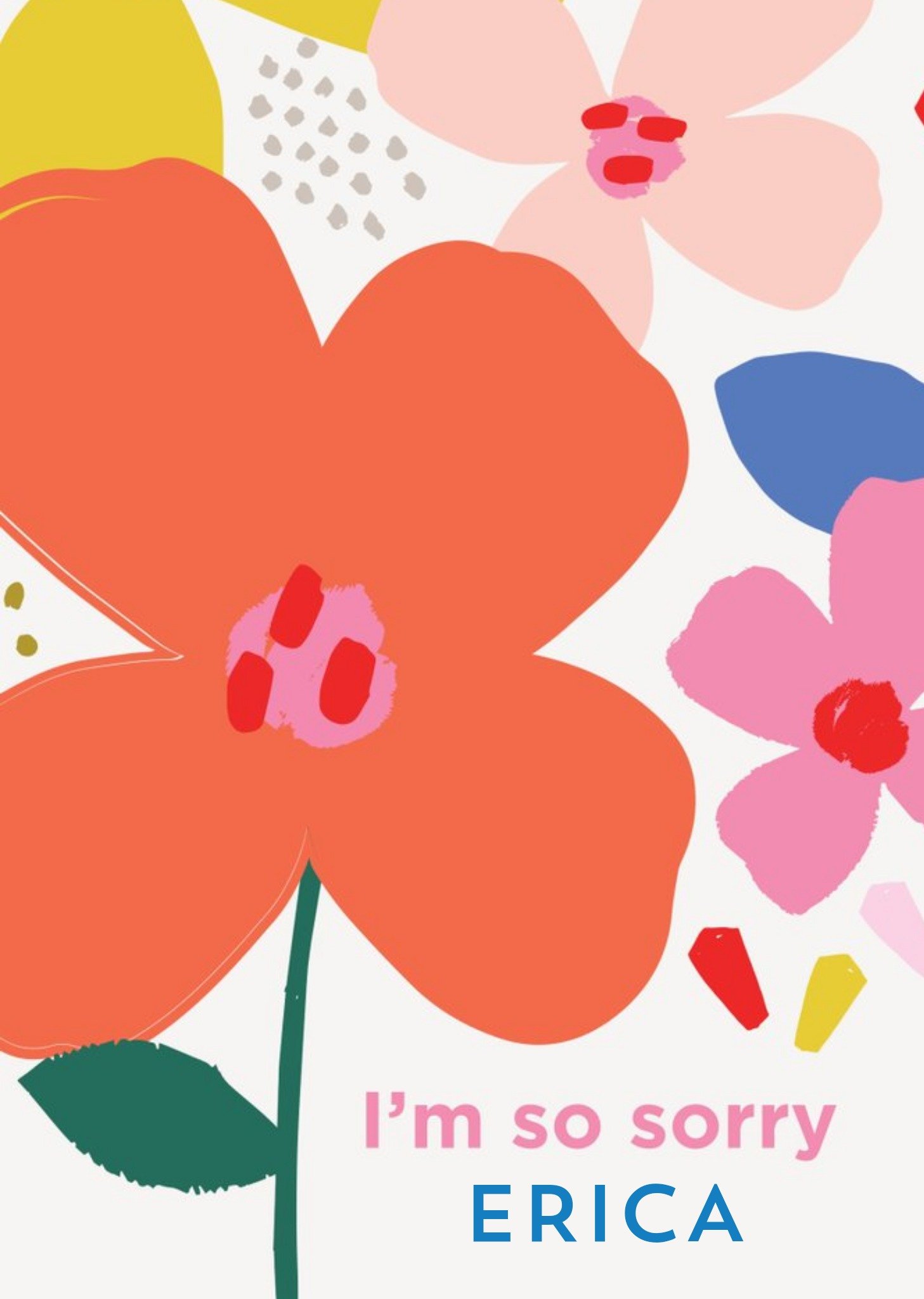 Moonpig Natalie Alex Designs Bright Illustrated Floral Sorry Card Ecard