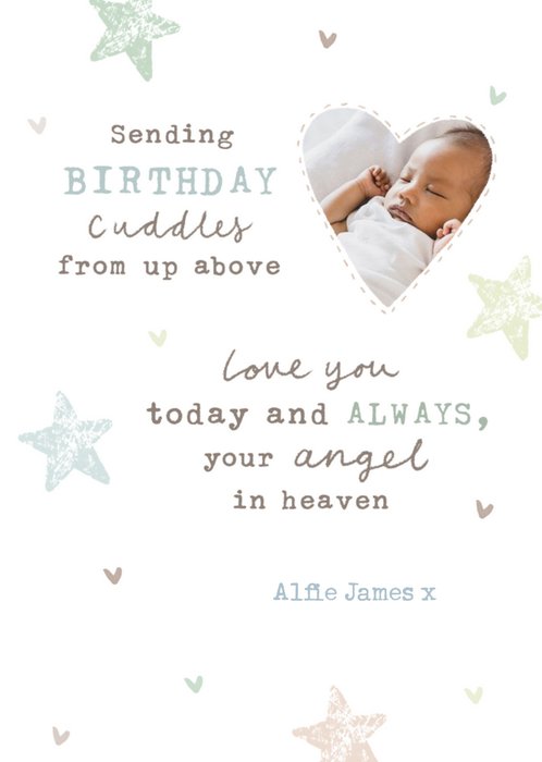 Cuddles From Above Photo Upload Child Loss Card