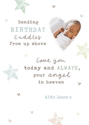 Cuddles From Above Photo Upload Child Loss Card