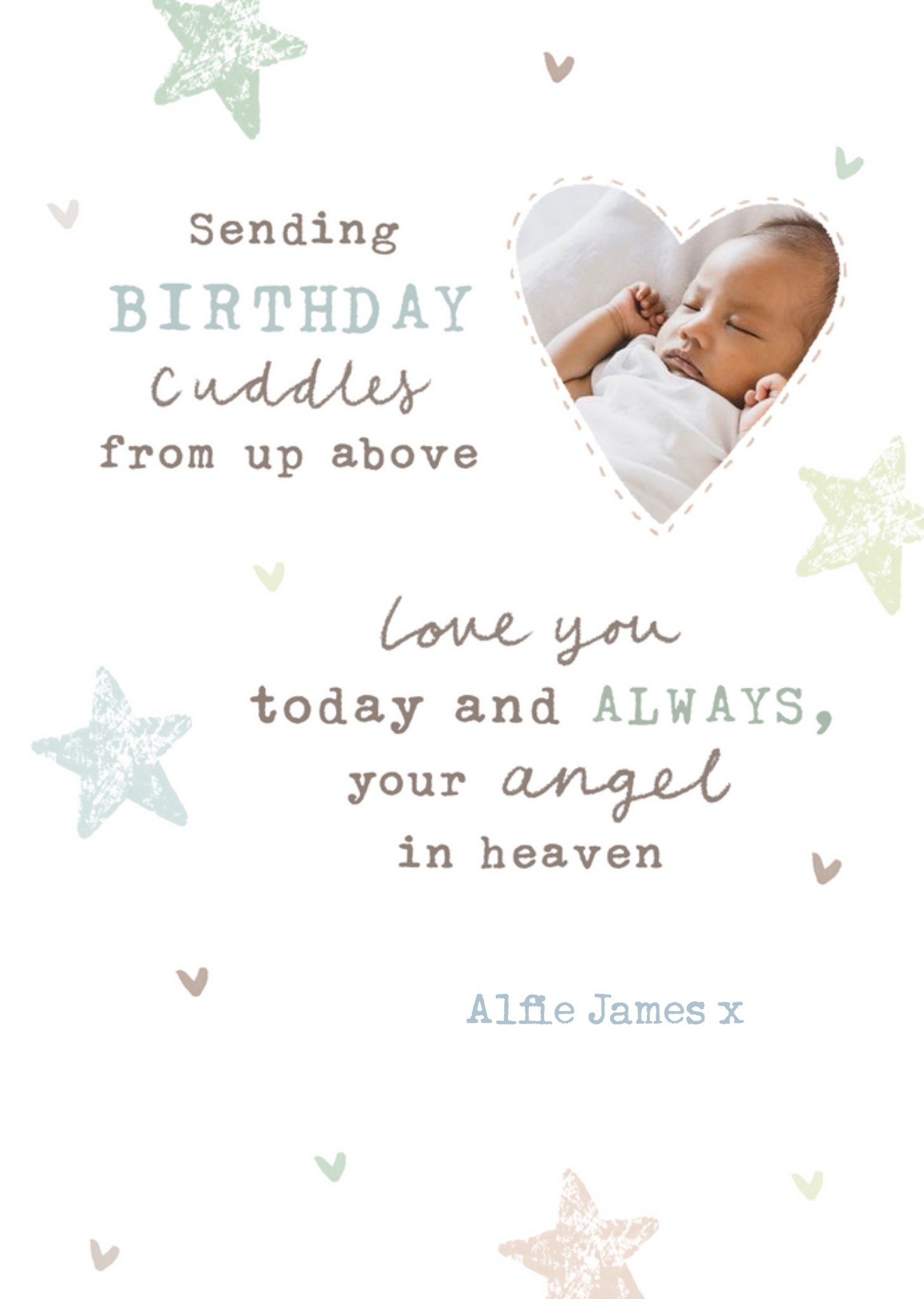 Moonpig Cuddles From Above Photo Upload Child Loss Card Ecard