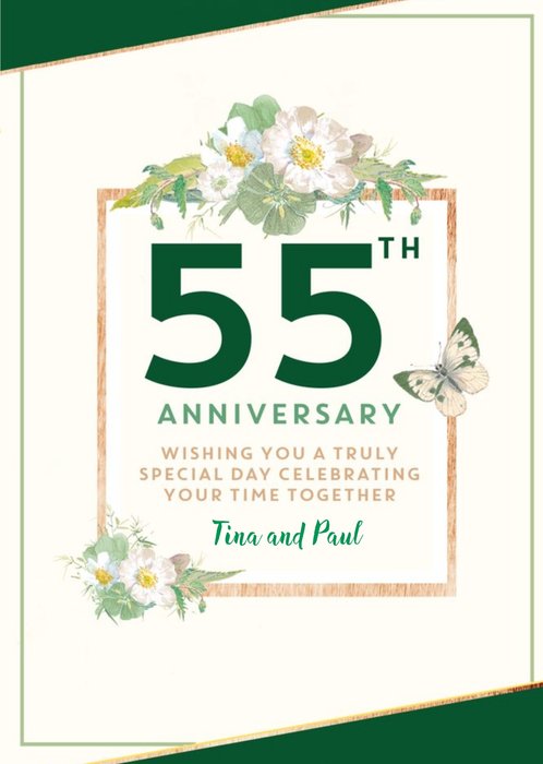 Traditional 55th Anniversary card, Wishing you a truly Special Day