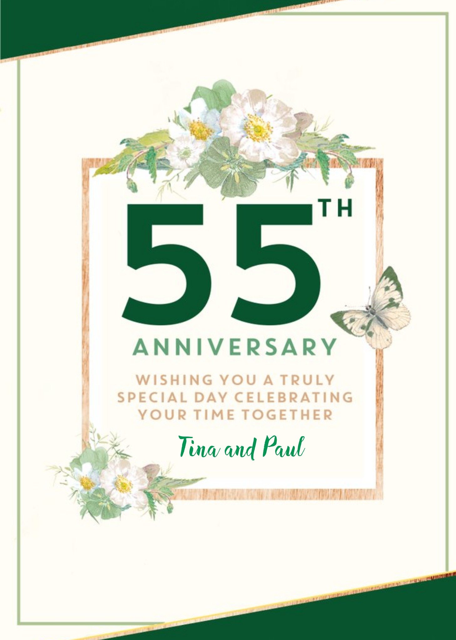Edwardian Lady Traditional 55th Anniversary Card, Wishing You A Truly Special Day, Large