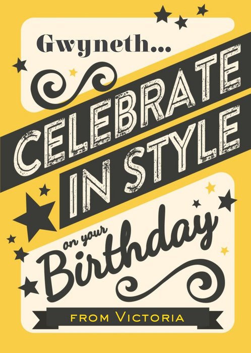 Celebrate In Style On Your Birthday Personalised Card