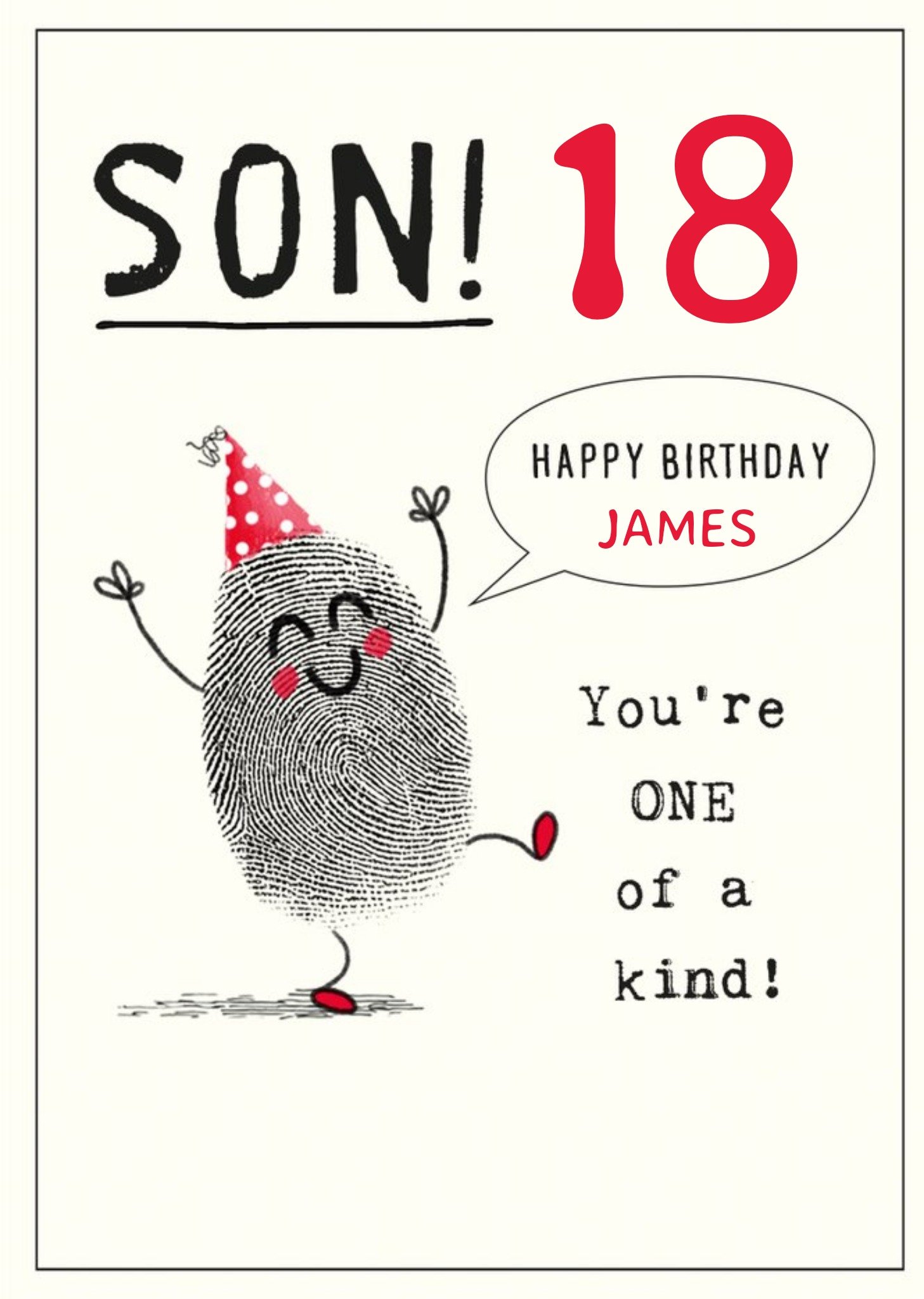 Moonpig Funny Illustrative One Of A Kind Personalised Birthday Card, Large