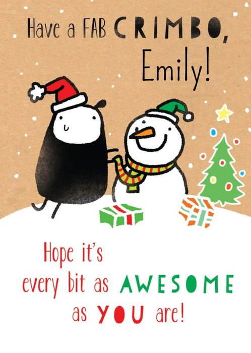 Have A Fab Crimbo Personalised Card