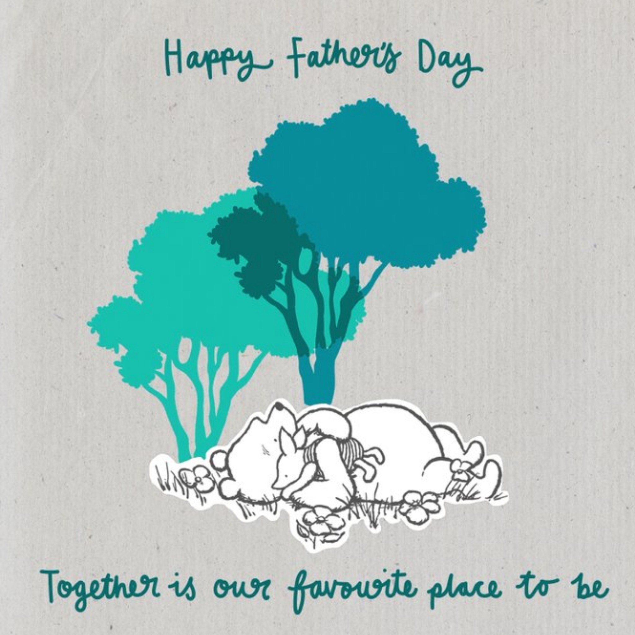 Disney Classic Pooh Happy Fathers Day Card, Square