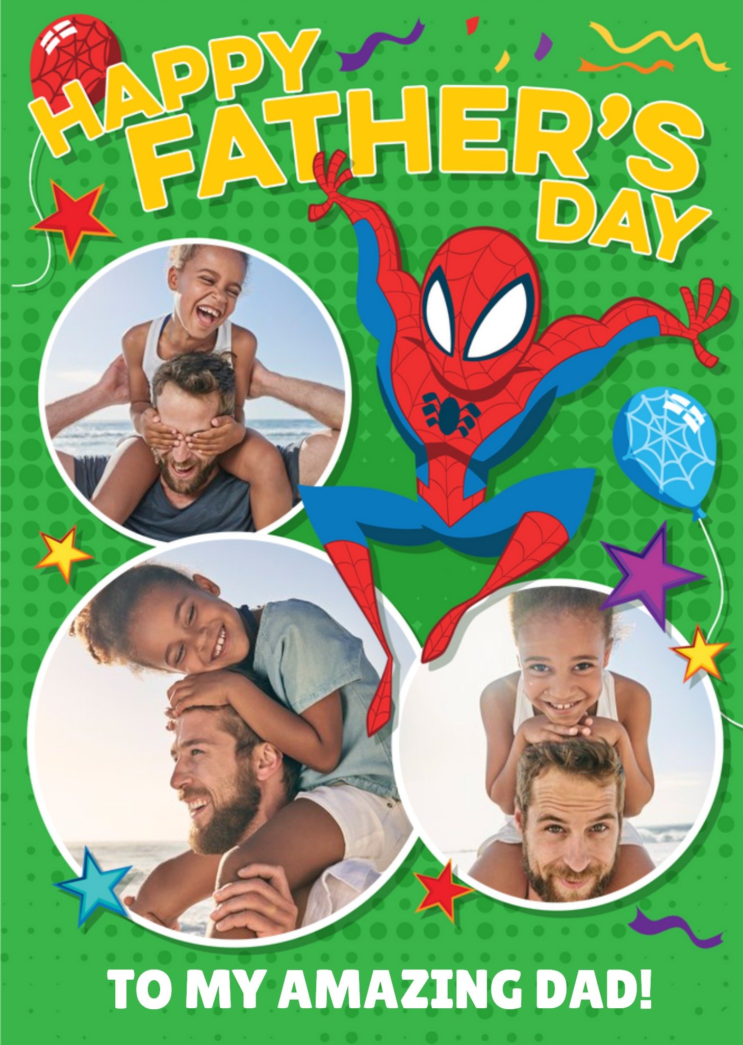 Marvel Comics Spider-Man Amazing Dad Photo Upload Father's Day Card Ecard