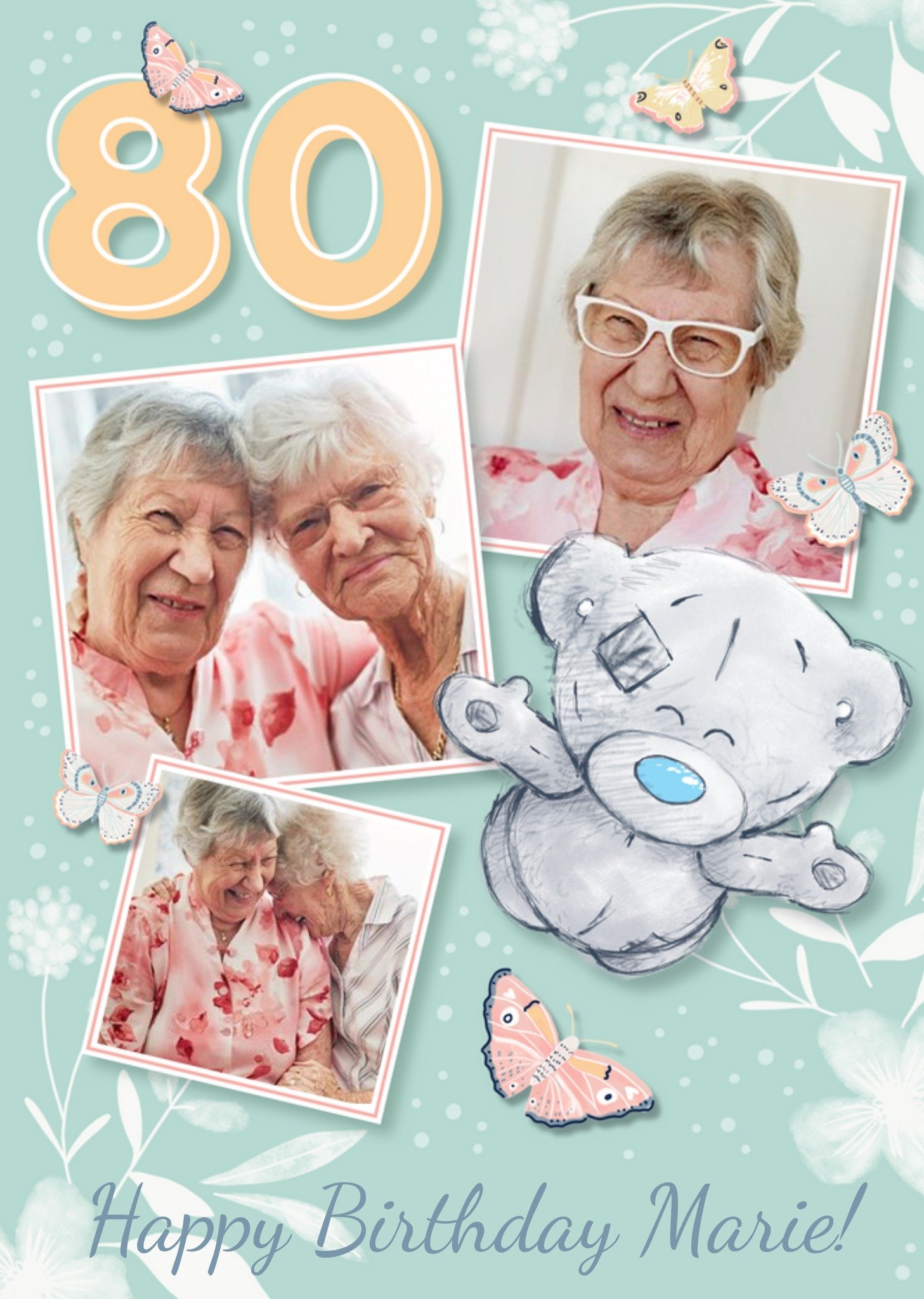 Me To You Tatty Teddy Age 80 Photo Upload Birthday Card Ecard