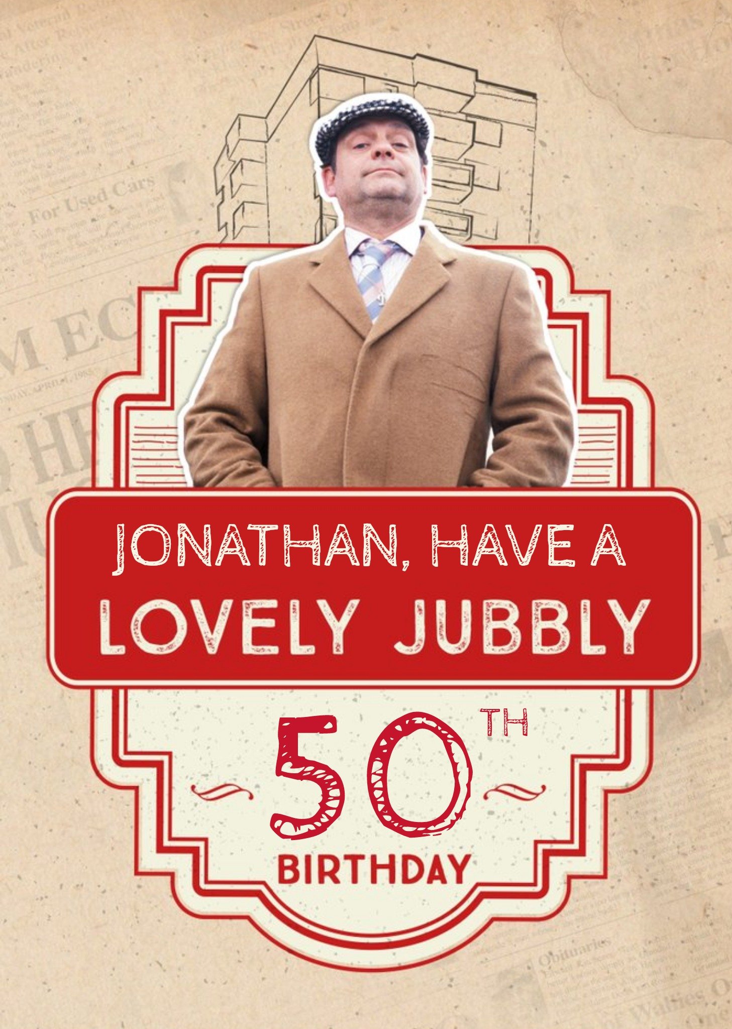 Only Fools And Horses Lovely Jubbly 50th Birthday Card, Large