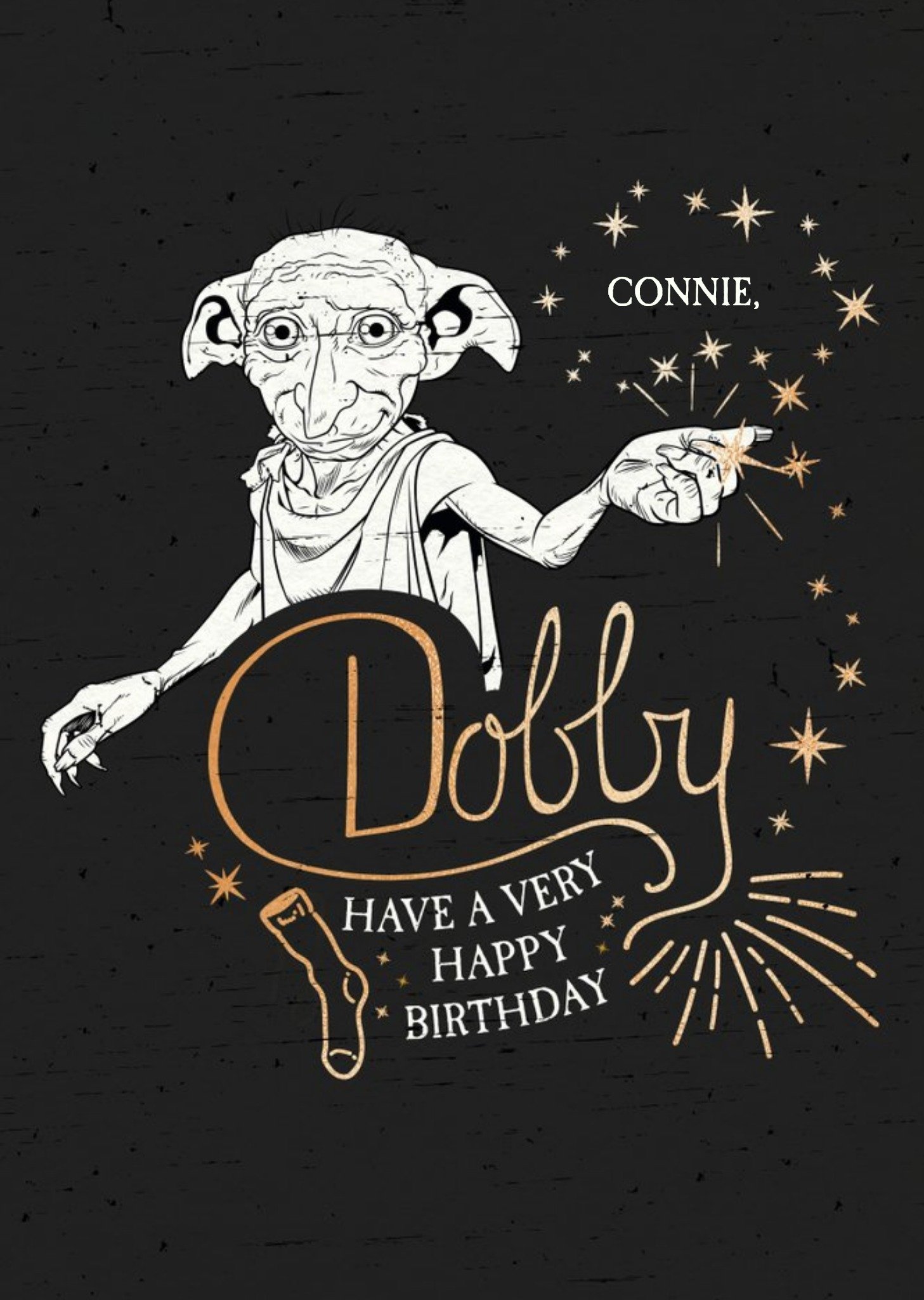 Harry Potter Birthday Card - Dobby, Large