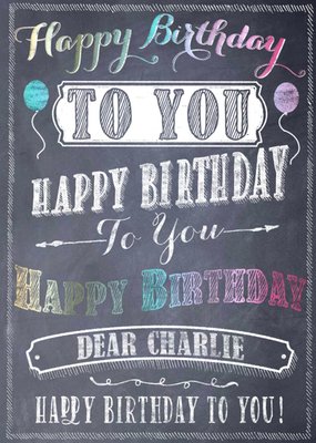Personalised Chalk Birthday Card
