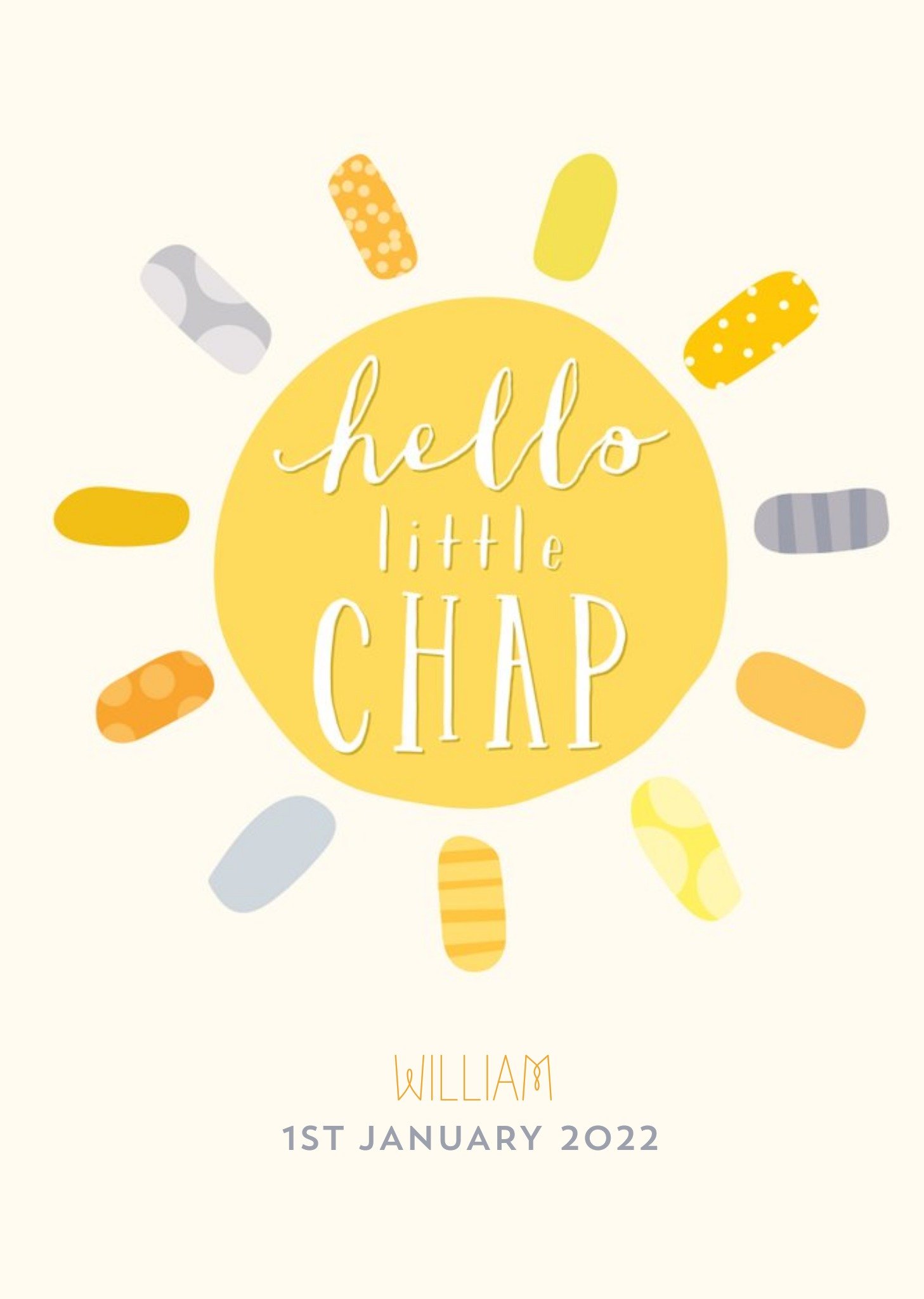 Hello Little Chap New Baby Card Ecard