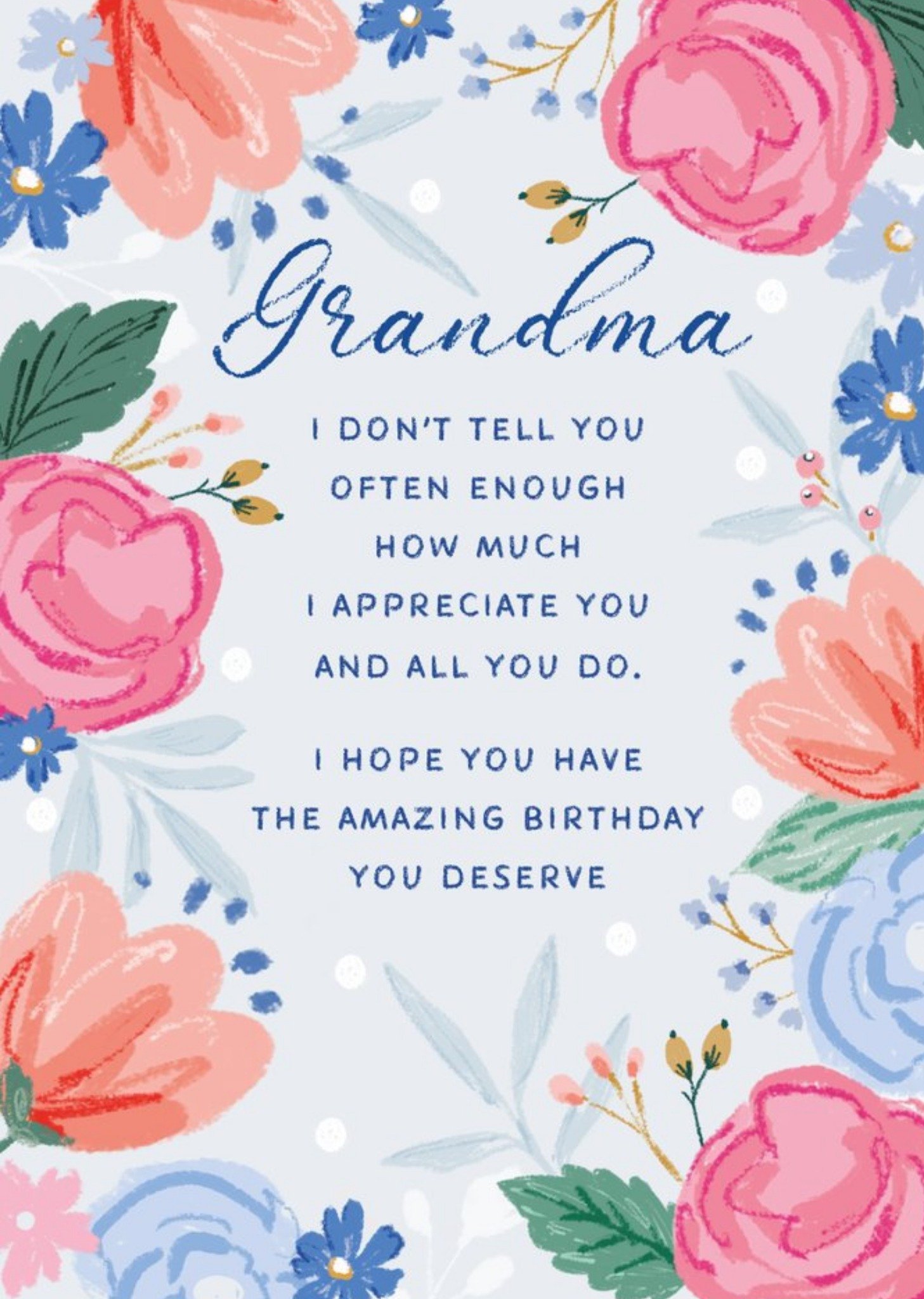 Moonpig Grandma Appreciate You Birthday Card, Large