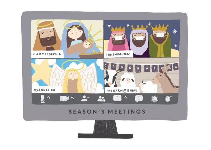 Seasons Meeting Video Call Christmas Card