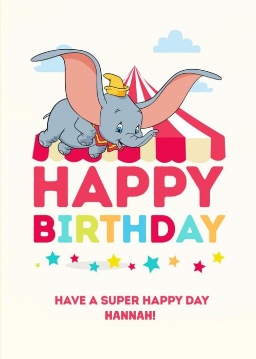 Disney Dumbo Birthday Card - Circus