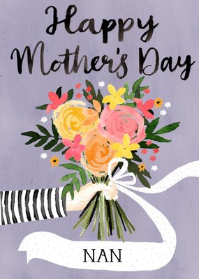 Traditional Illustrated Floral Mother's Day Card For Nan