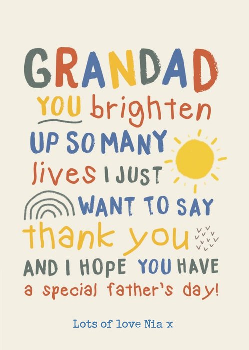 Your Favourite Things Colourful Grandad Father's Day