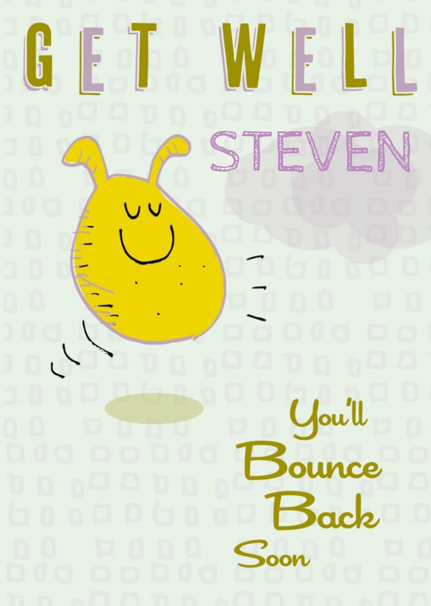 You'll Bounce Back Hopper Personalised Get Well Soon Card Ecard