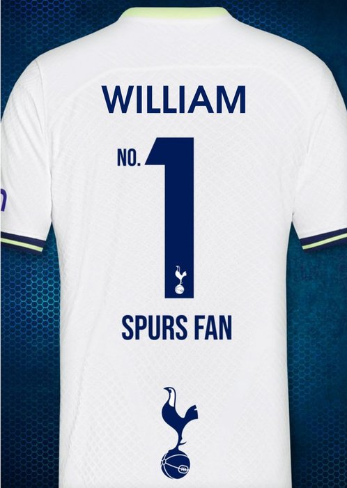 Tottenham Hotspur FC T-Shirt No.1 Fan Birthday Card