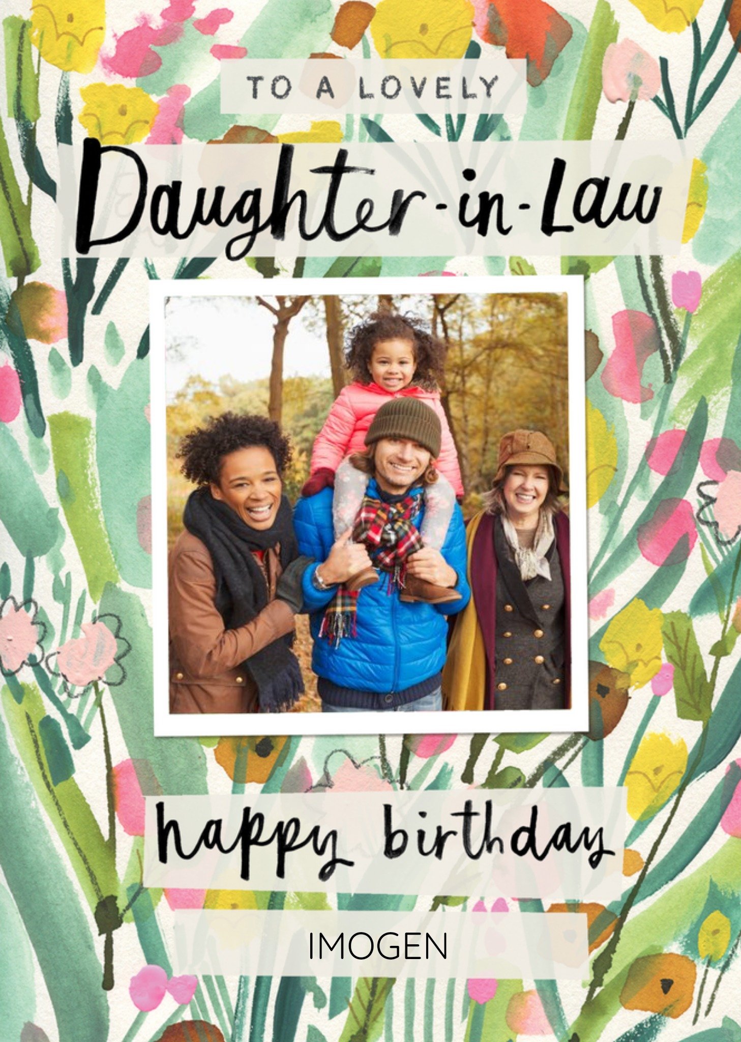 Moonpig Floral Daughter-In-Law Birthday Card Ecard