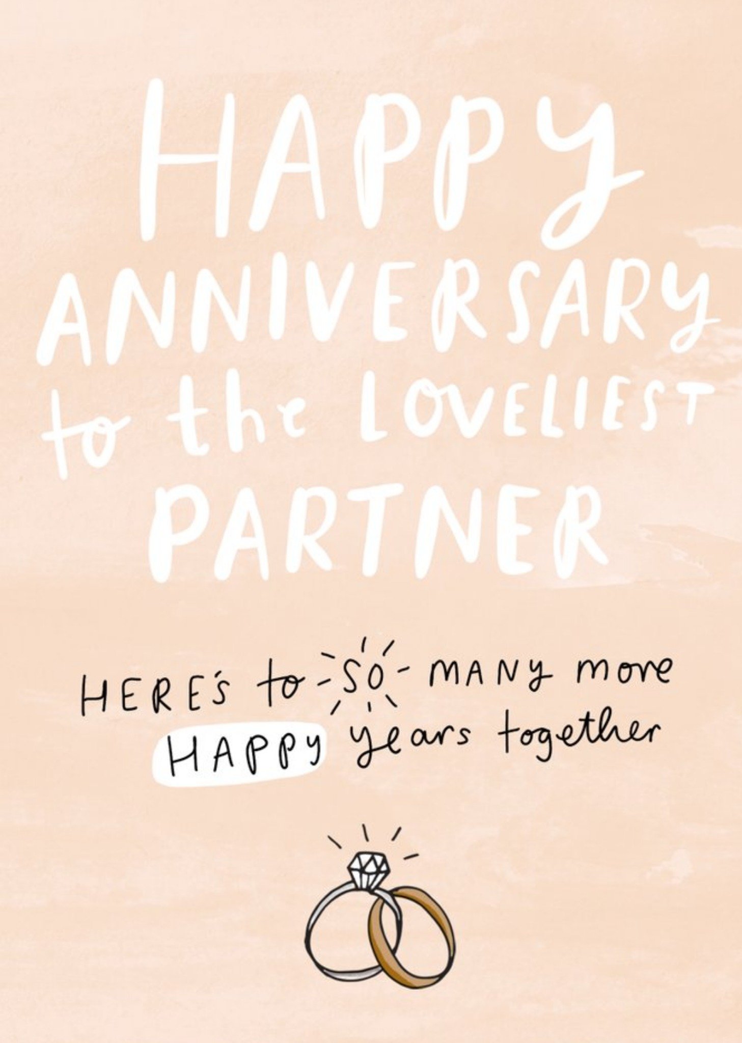 Moonpig The Happy News Loveliest Partner Anniversary Card Ecard