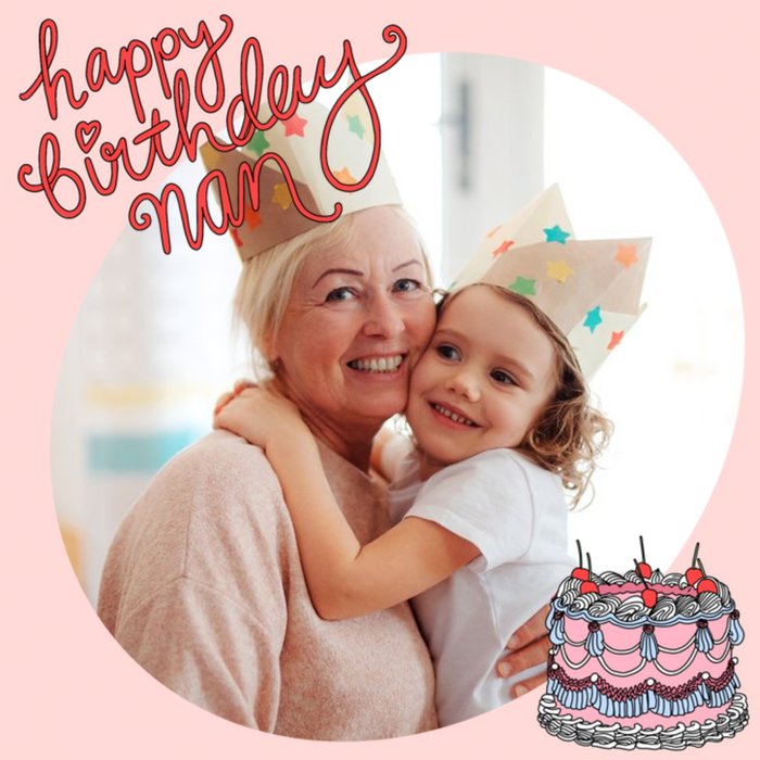 Aleisha Earp Pink Photo Frame Nan Birthday Card