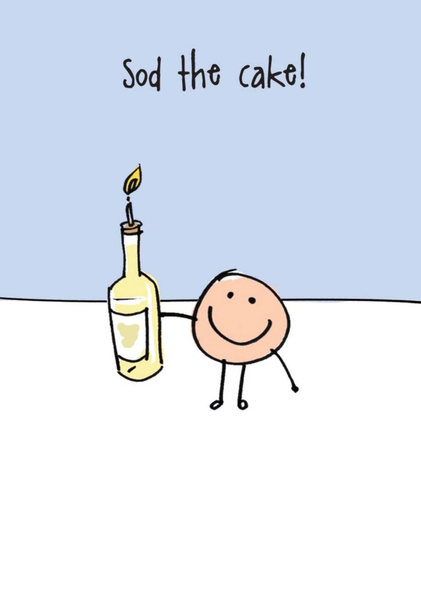 Illustration Of A Character Holding A Glass Of Wine With A Candle Birthday Card Ecard