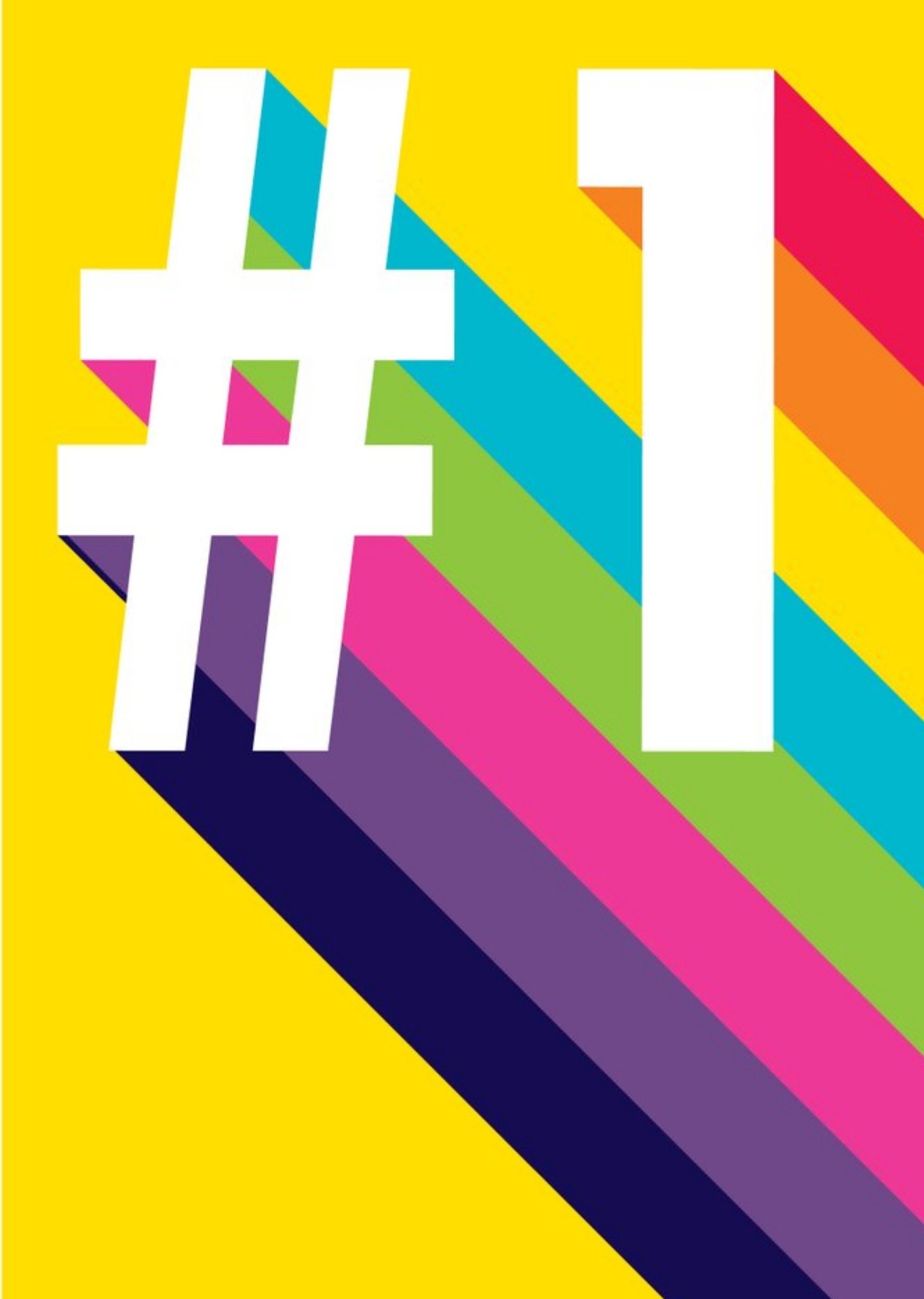 Number One Rainbow Card Ecard