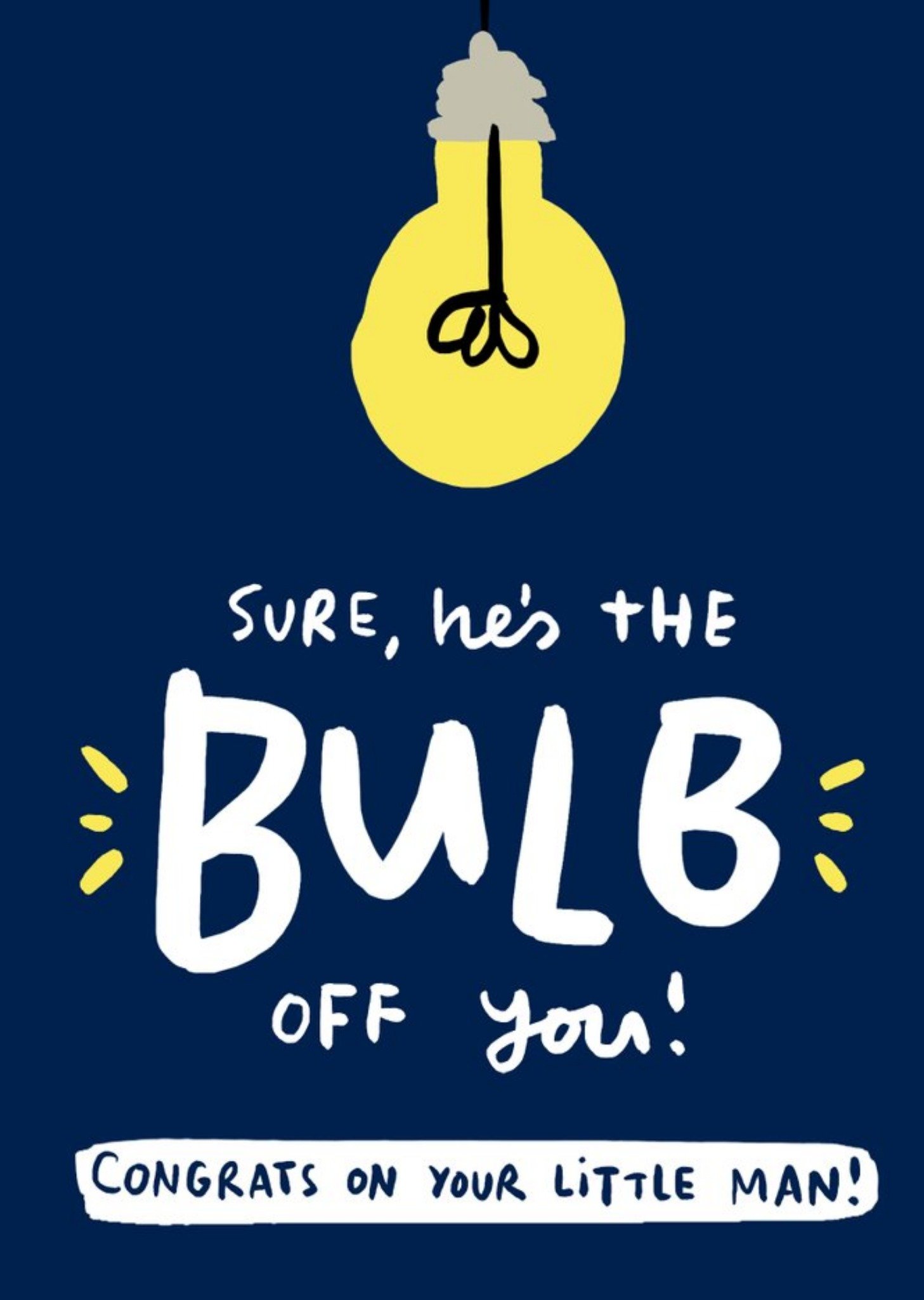 Moonpig Illustrated Bulb He's The Bulb You Congrats New Baby Card, Large