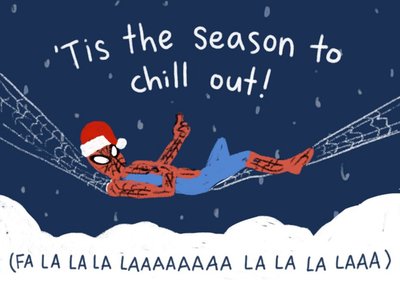 Marvel Spiderman Tis the season to chill out Christmas Card