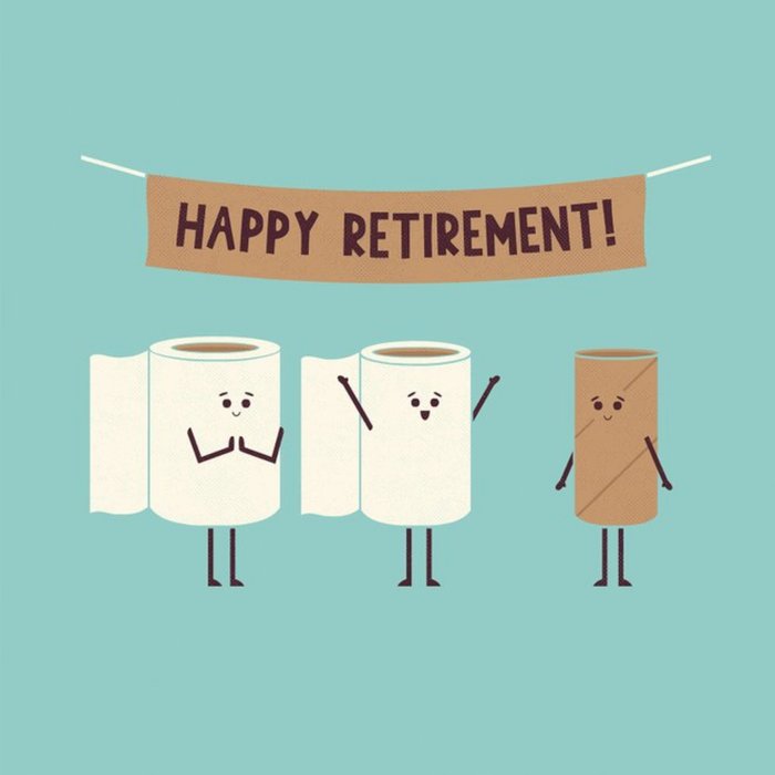 Modern Typographical Happy Retirement Card | Moonpig