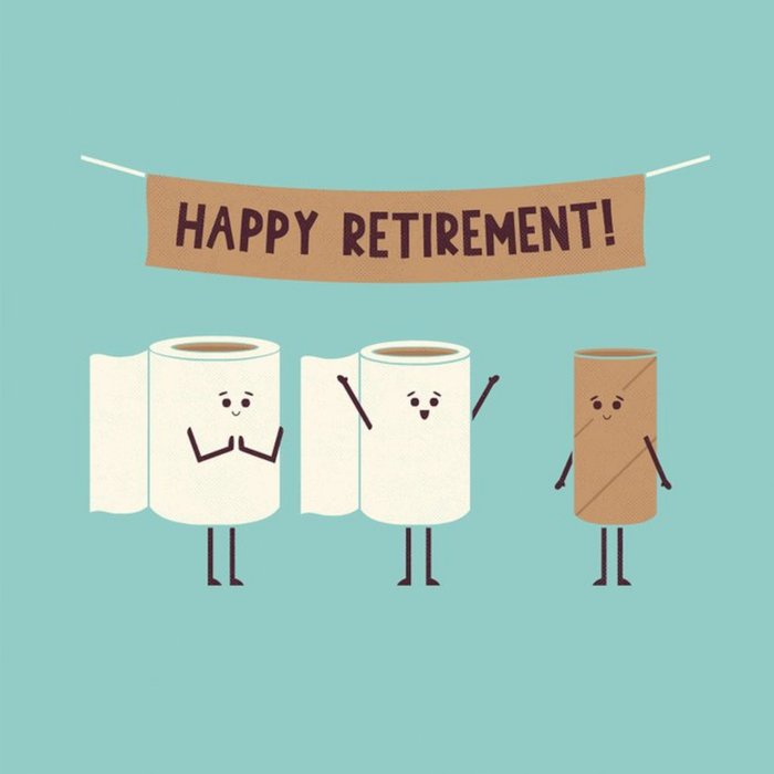 Modern Typographical Happy Retirement Card